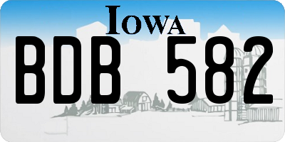 IA license plate BDB582
