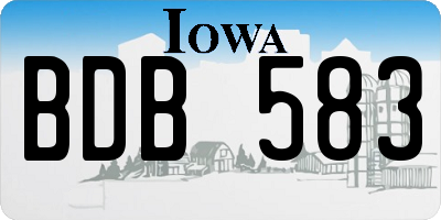 IA license plate BDB583