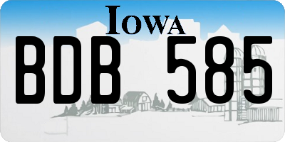 IA license plate BDB585
