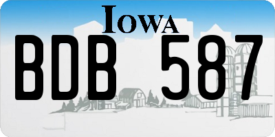 IA license plate BDB587