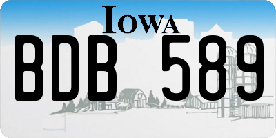 IA license plate BDB589