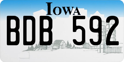 IA license plate BDB592
