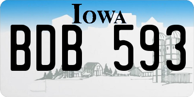 IA license plate BDB593