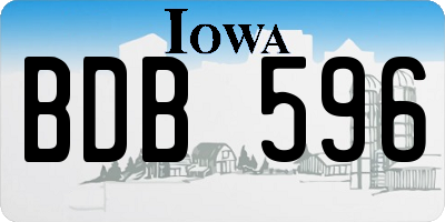 IA license plate BDB596