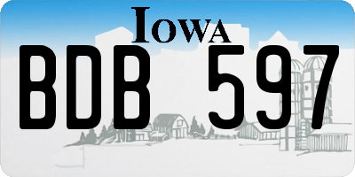 IA license plate BDB597