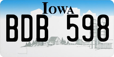 IA license plate BDB598