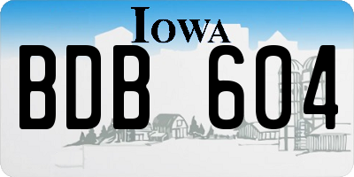 IA license plate BDB604
