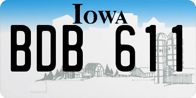 IA license plate BDB611