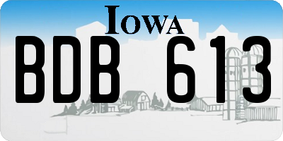 IA license plate BDB613