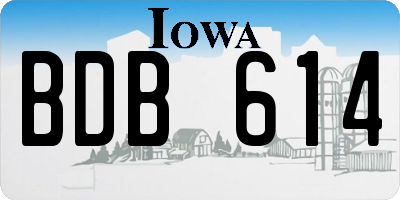 IA license plate BDB614