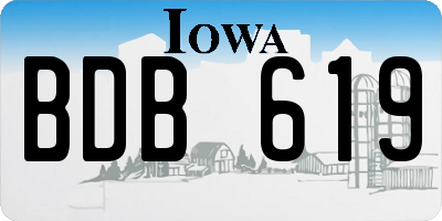 IA license plate BDB619