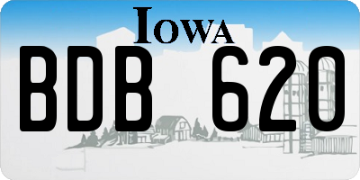 IA license plate BDB620