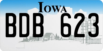 IA license plate BDB623
