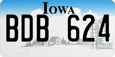 IA license plate BDB624