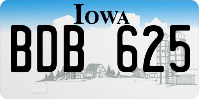 IA license plate BDB625