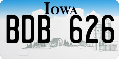 IA license plate BDB626