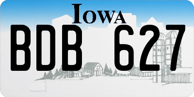 IA license plate BDB627