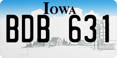IA license plate BDB631
