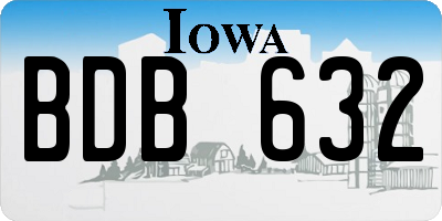 IA license plate BDB632