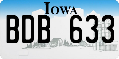 IA license plate BDB633
