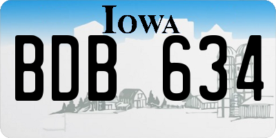 IA license plate BDB634