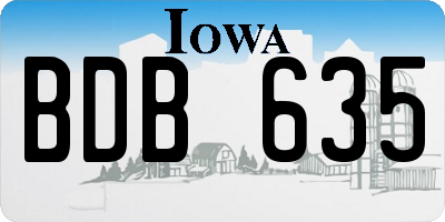 IA license plate BDB635