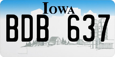 IA license plate BDB637