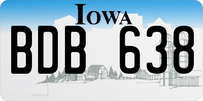 IA license plate BDB638