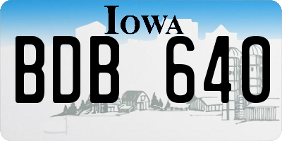IA license plate BDB640