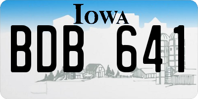 IA license plate BDB641