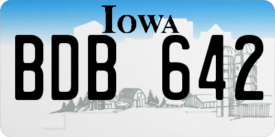 IA license plate BDB642