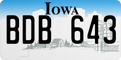 IA license plate BDB643