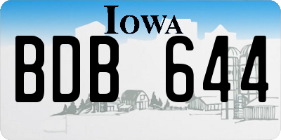 IA license plate BDB644