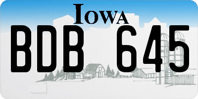 IA license plate BDB645