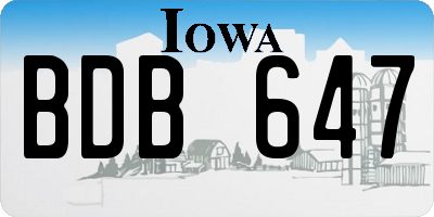 IA license plate BDB647
