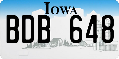 IA license plate BDB648