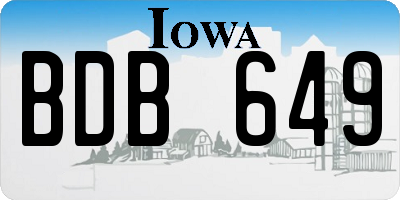 IA license plate BDB649