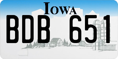 IA license plate BDB651