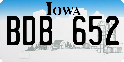 IA license plate BDB652