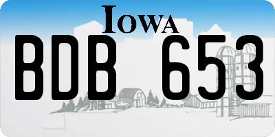 IA license plate BDB653