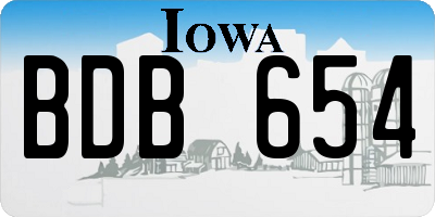 IA license plate BDB654