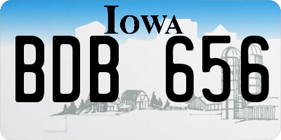IA license plate BDB656
