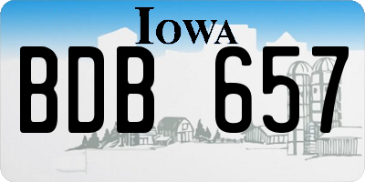 IA license plate BDB657