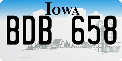 IA license plate BDB658