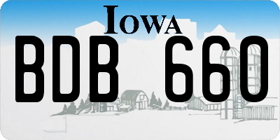 IA license plate BDB660