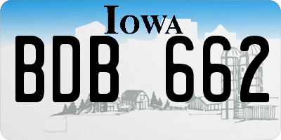 IA license plate BDB662