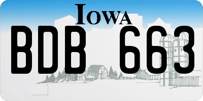 IA license plate BDB663