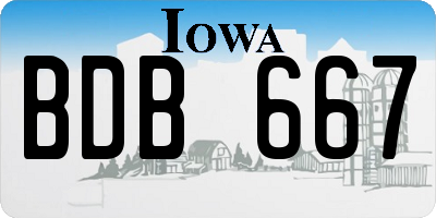 IA license plate BDB667