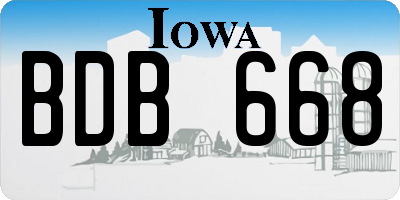 IA license plate BDB668