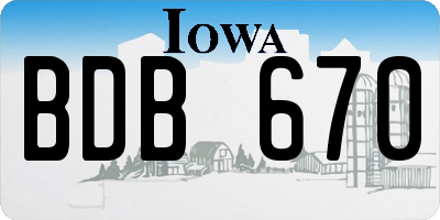 IA license plate BDB670